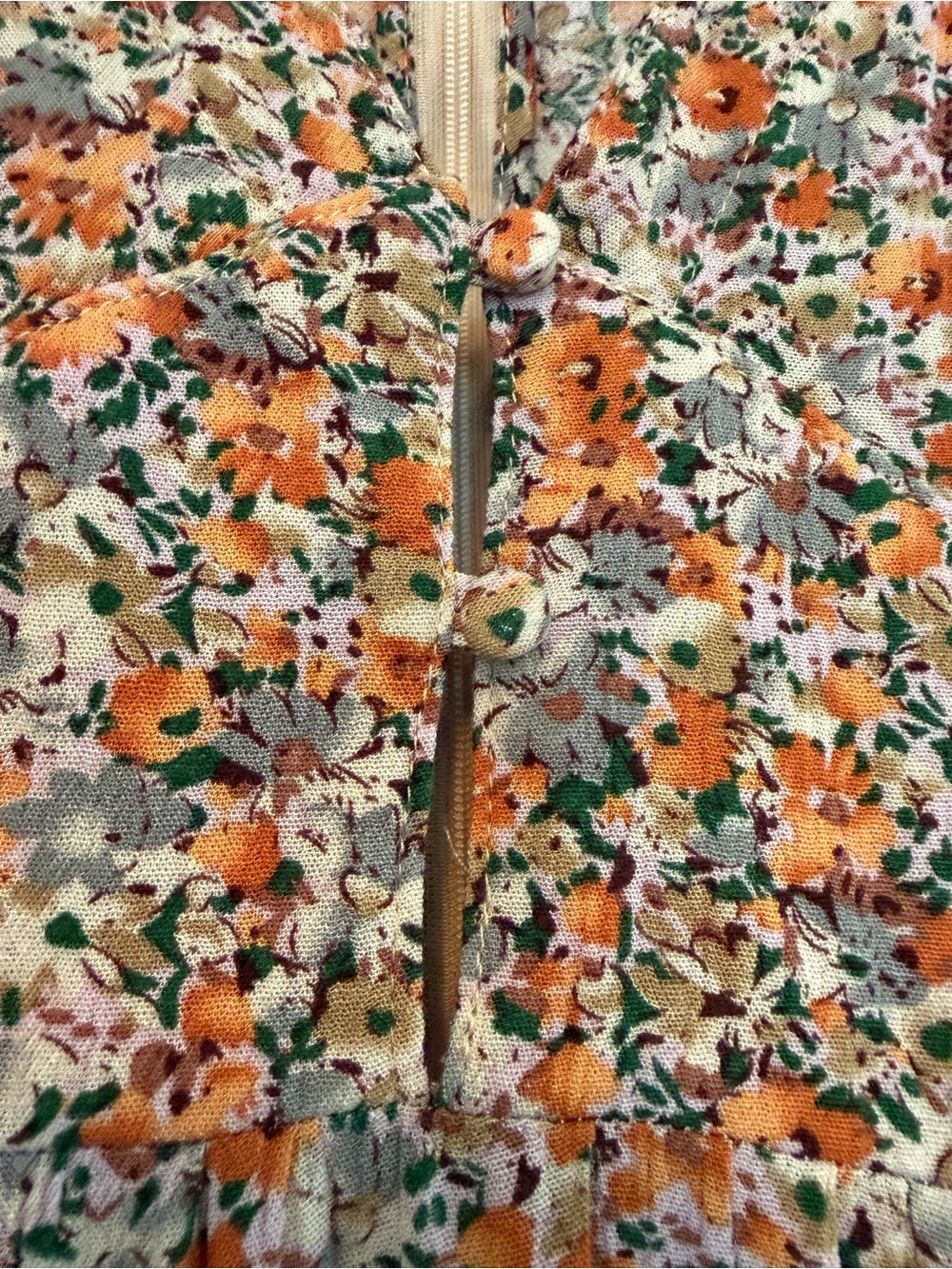 NATURAL LIFE Evangeline Orange and Cream Floral Maxi Dress sz M - Picture 4 of 10